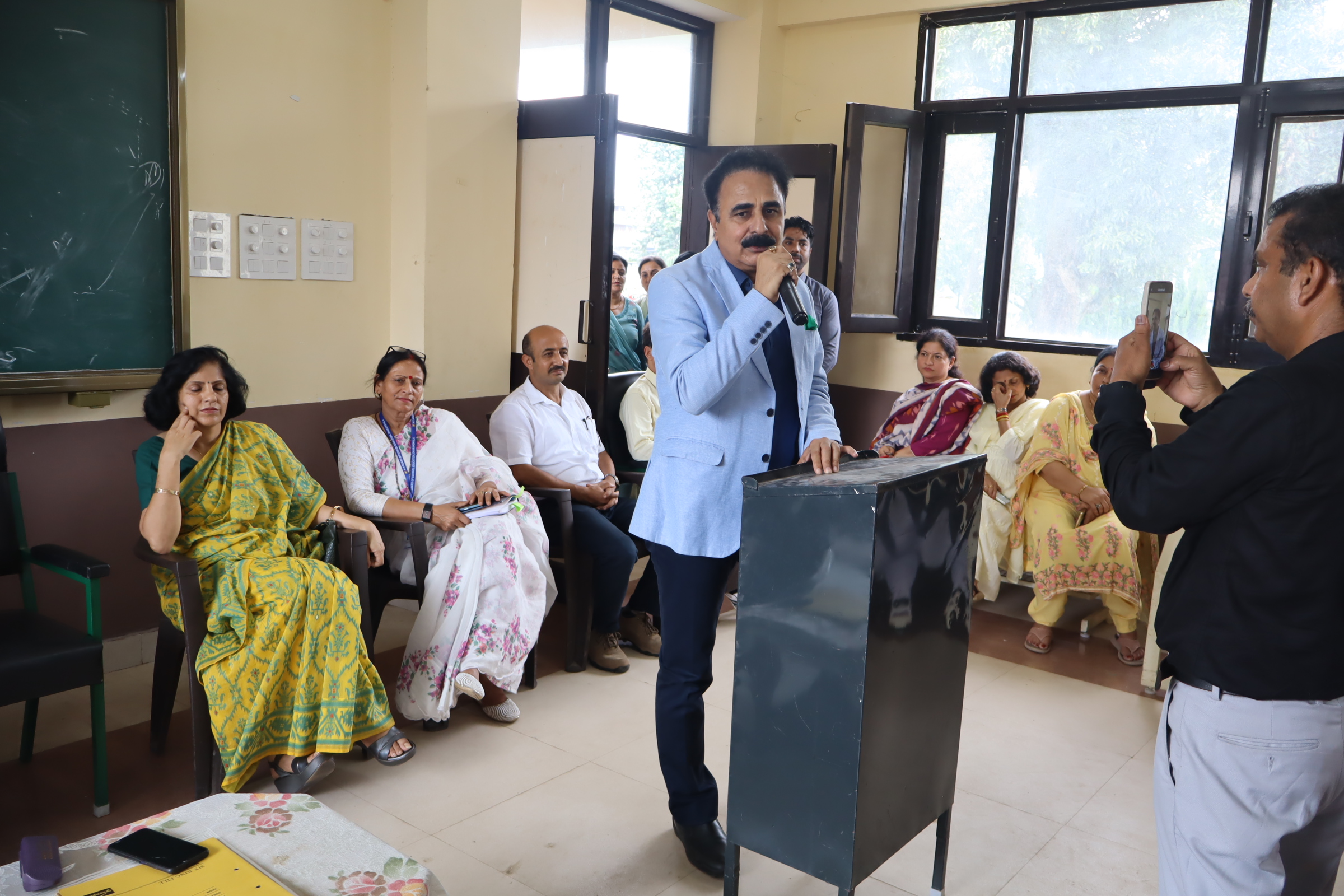 Honble Chairman Addressing Students in Gsss Nagrota Bagwan Boys
