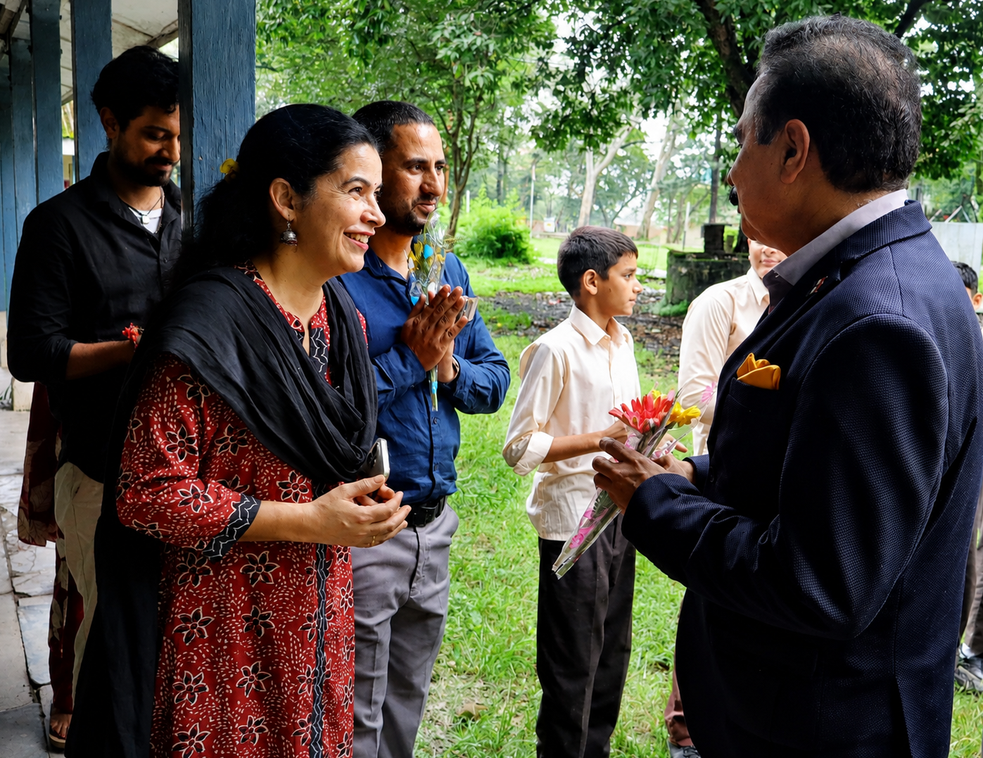 Welcome at GHS Dharamshala Boys During Education Dialogue Visit