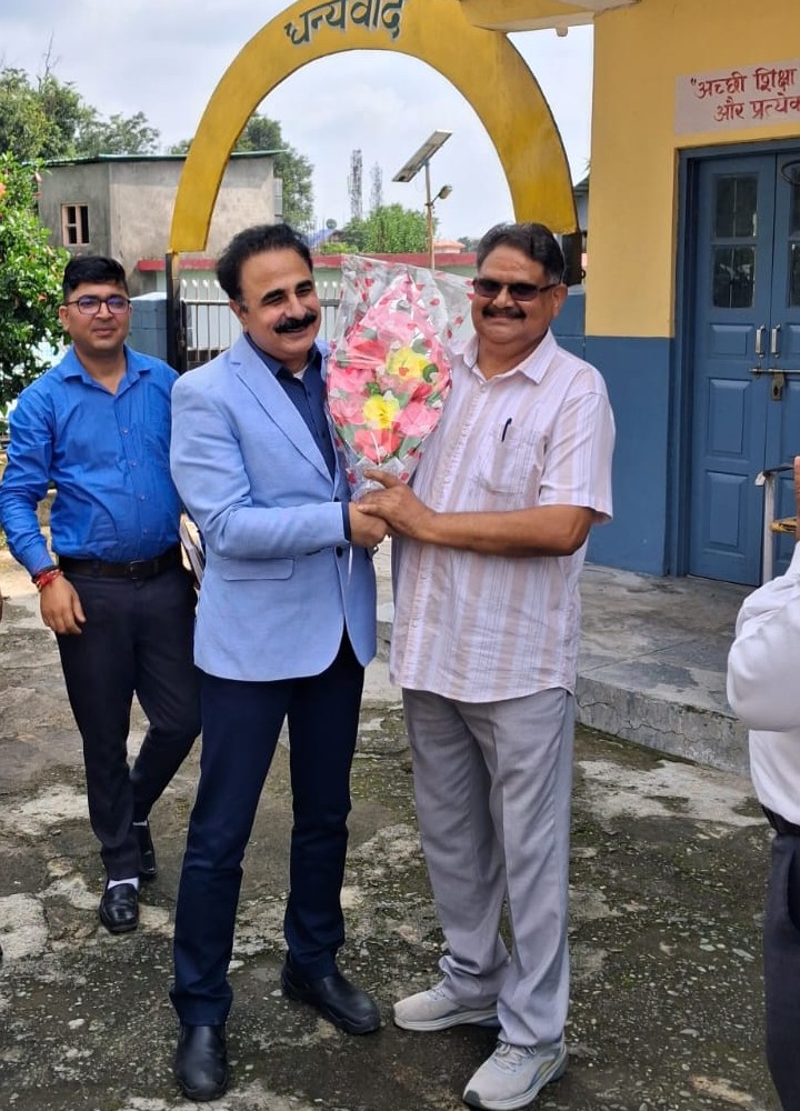 Welcome of Hon'ble Chairman  at Green Land Sr. Sec. School Nagrota Bagwan